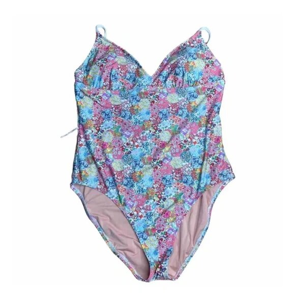 J. Crew Liberty Patchwork Dream Floral One Piece Swimsuit - Picture 1 of 7